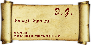 Dorogi György névjegykártya